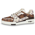 Louis Vuitton Trainer Unisex Low-Top Sneakers, Brown & Cream Checkerboard