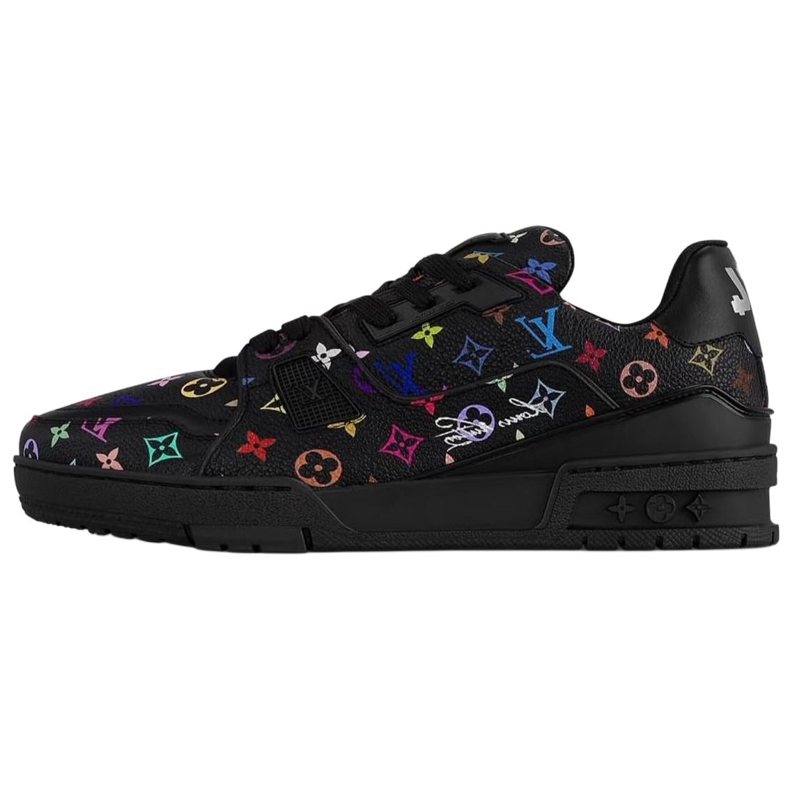LOUIS VUITTON x Takashi Murakami Trainer Women's Black Multicolor Monogram Sneakers