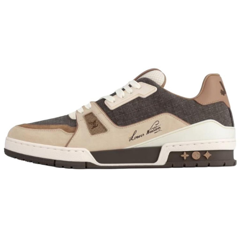 Louis Vuitton Trainer Men's Beige & Charcoal Low-Top Sneakers
