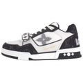 LOUIS VUITTON Trainer Unisex Black & White Monogram Strap Sneakers