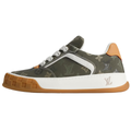 LOUIS VUITTON Tilted Men's Khaki Green Monogram Low-Top Sneakers