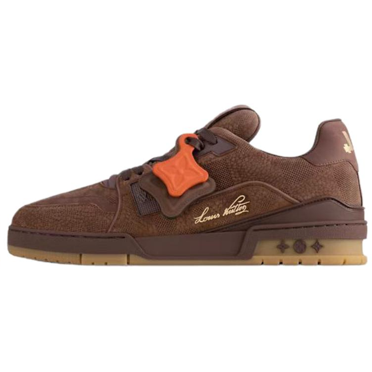 Louis Vuitton Trainer Unisex Damier Leather Sneakers, Brown