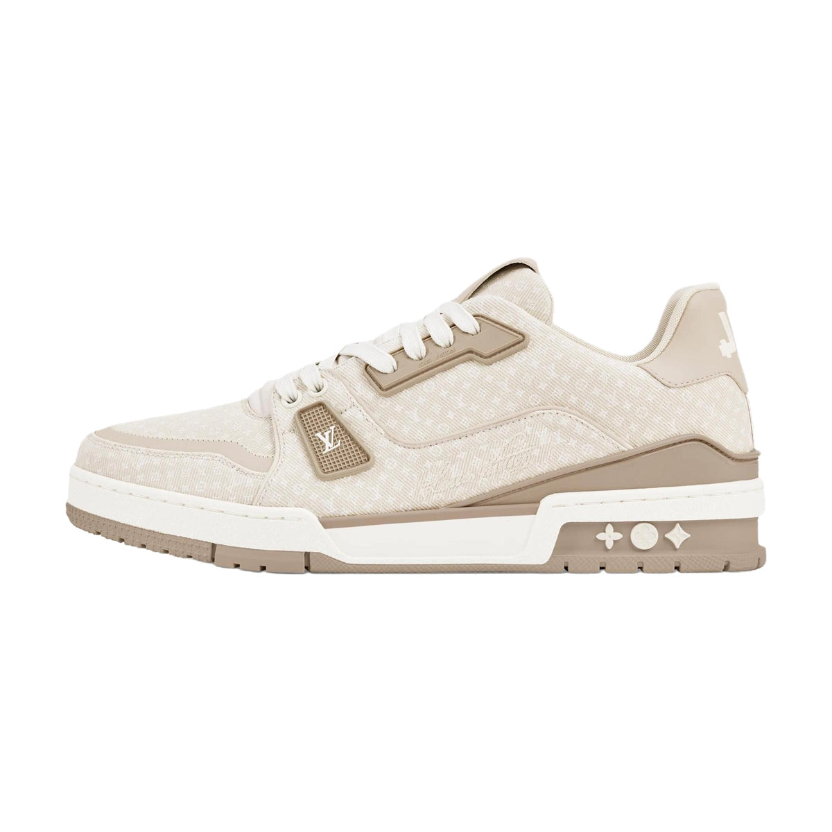 LOUIS VUITTON Trainer Unisex Beige Denim Sneakers