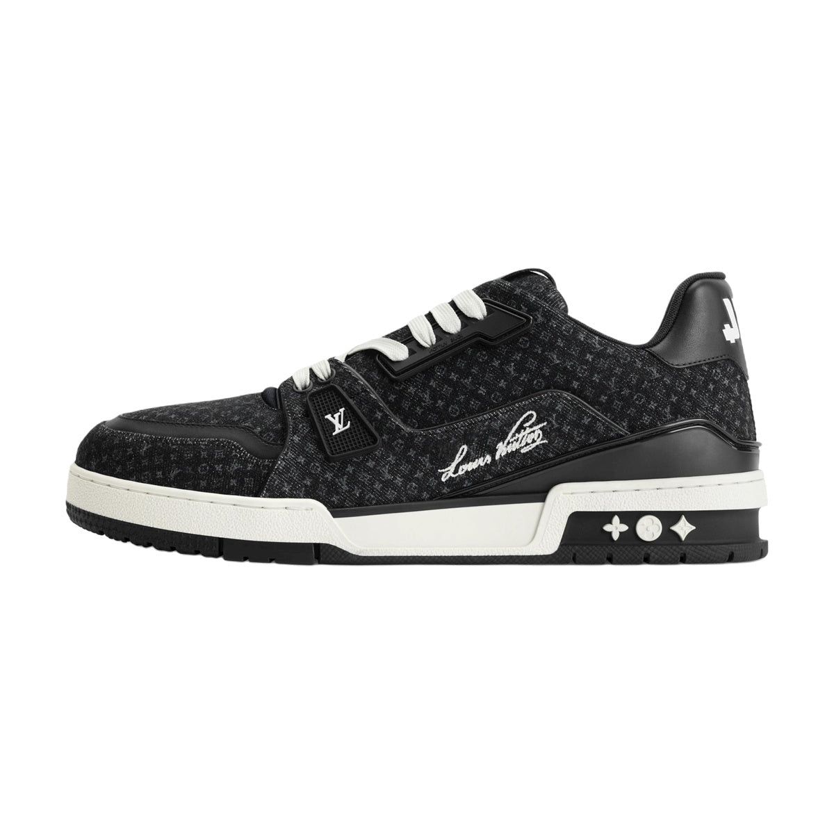 LOUIS VUITTON Trainer Men's Black Monogram Denim Sneakers