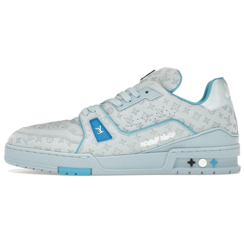 LOUIS VUITTON Trainer Tyler Men's Light Blue & Grey Monogram Sneakers