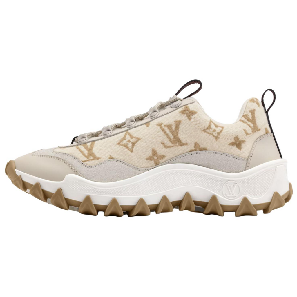 LOUIS VUITTON Rush Xplorer Women's Beige Monogram Wool Sneakers