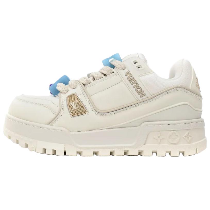 LOUIS VUITTON Trainer Maxi Men's White & Blue Accent Sneakers
