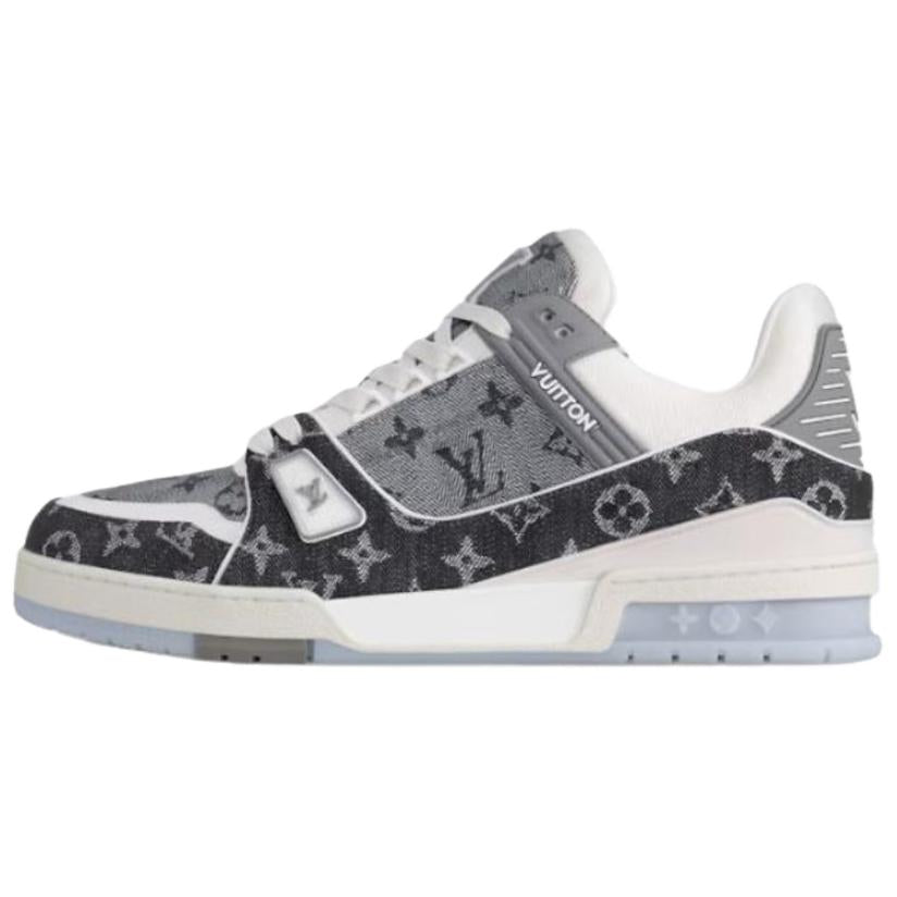 LOUIS VUITTON Trainer Unisex Black & Grey Monogram Sneakers