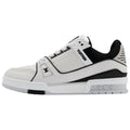 Louis Vuitton Trainer Men's White & Black Grained Calfskin Sneakers