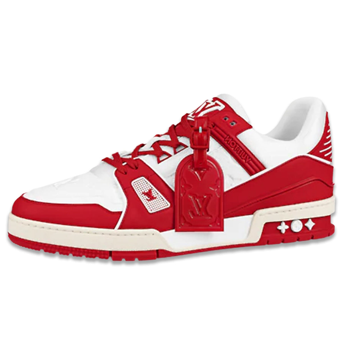 Louis Vuitton Trainer Men's Red & White Low-Top Charity Edition Sneakers
