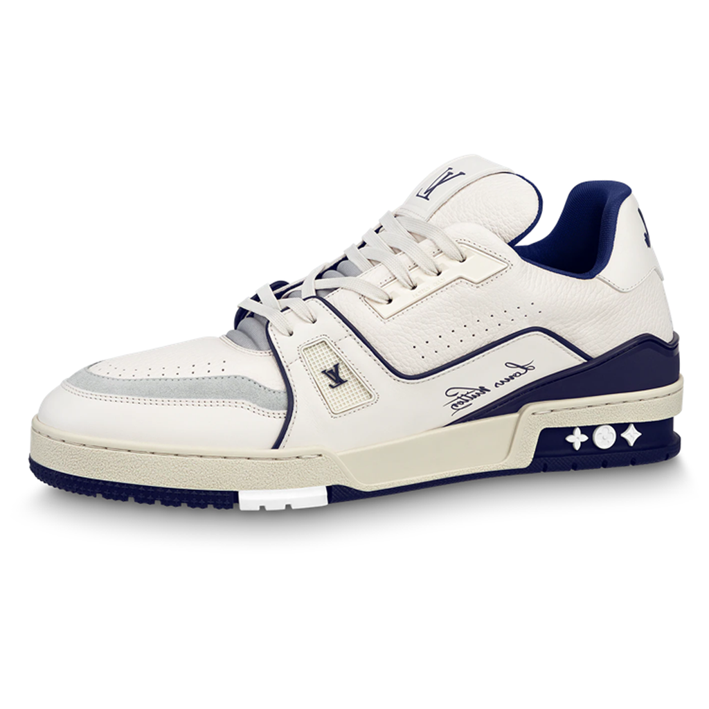 Louis Vuitton Trainer Unisex Low-Top Sneakers, White & Navy