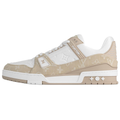 Louis Vuitton Trainer Men's Beige & White Calfskin Sneakers