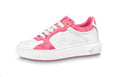 LOUIS VUITTON Time Out Women's White & Pink Leather Platform Sneakers