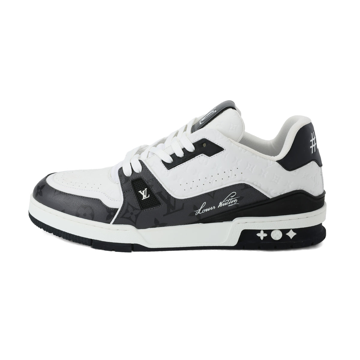 LOUIS VUITTON Trainer Unisex Black & White Monogram Sneakers