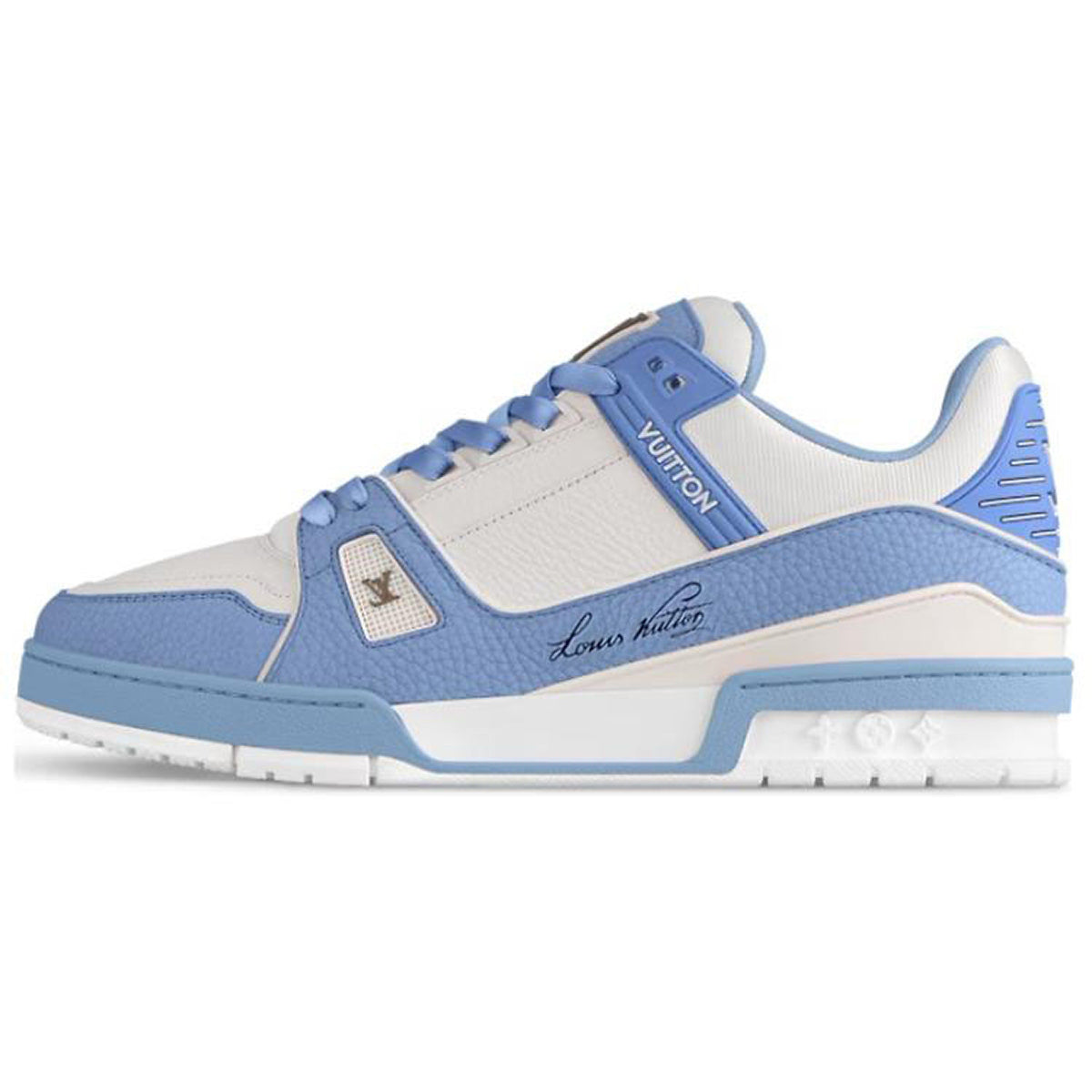 Louis Vuitton Trainer Unisex Low-Top Sneakers, Blue & White Leather