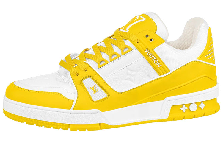 LV Trainer Unisex Low-Top Sneakers, Yellow & White