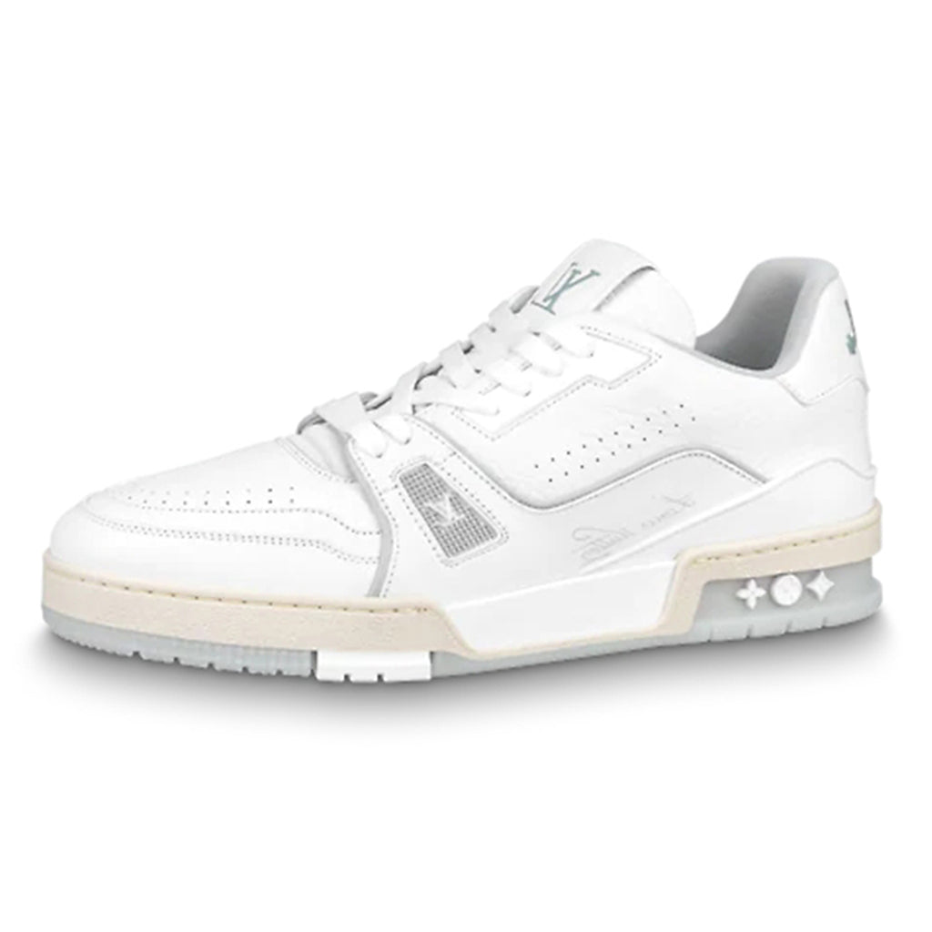 LV Trainer Unisex Low-Top Sneakers, White Leather
