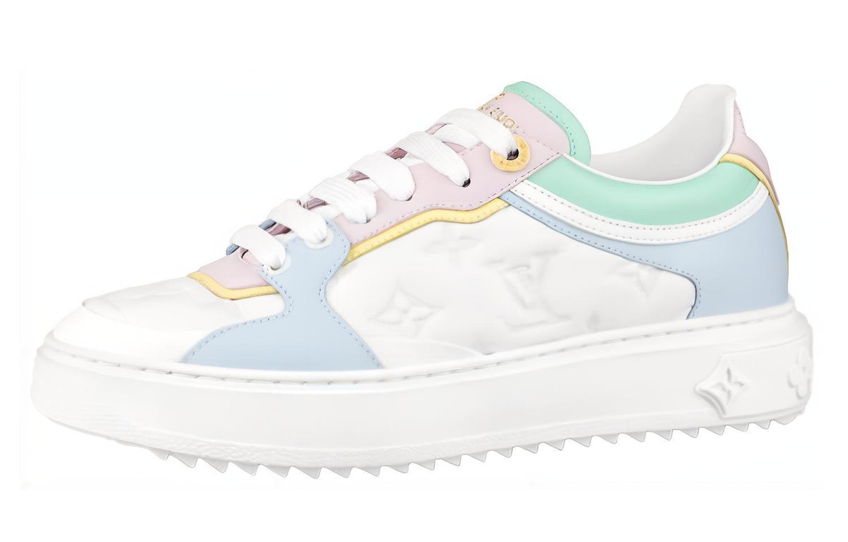 LOUIS VUITTON Time Out Women's White & Pastel Platform Sneakers