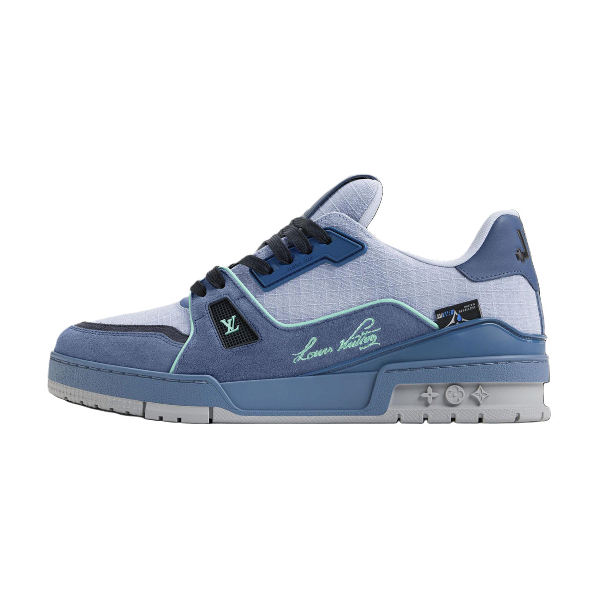 LOUIS VUITTON Trainer Outdoor Men's Ocean Blue Suede Sneakers