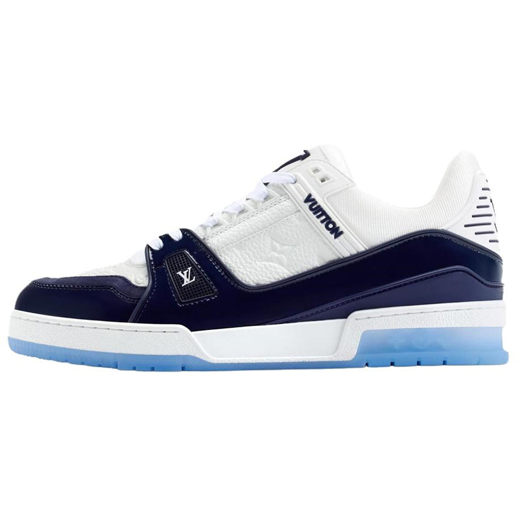 Louis Vuitton Trainer Men's Navy Blue & White Calfskin Sneakers