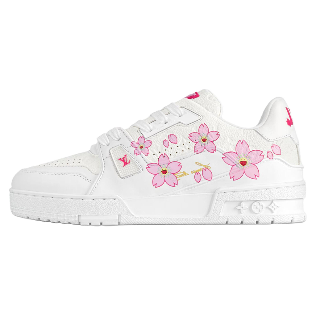 Louis Vuitton x Takashi Murakami Trainer Women's Sneakers, White & Pink