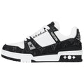 LOUIS VUITTON Trainer Men's Black & White Monogram Sneakers