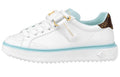 LOUIS VUITTON Time Out Women's White & Light Blue Leather Platform Sneakers
