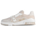 Louis Vuitton Trainer Unisex Low-Top Sneakers, Beige & White