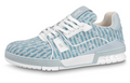 LOUIS VUITTON Trainer Unisex Light Blue Striped Monogram Sneakers