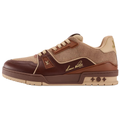 Louis Vuitton Trainer Men's Chestnut Brown & Tan Calfskin Sneakers