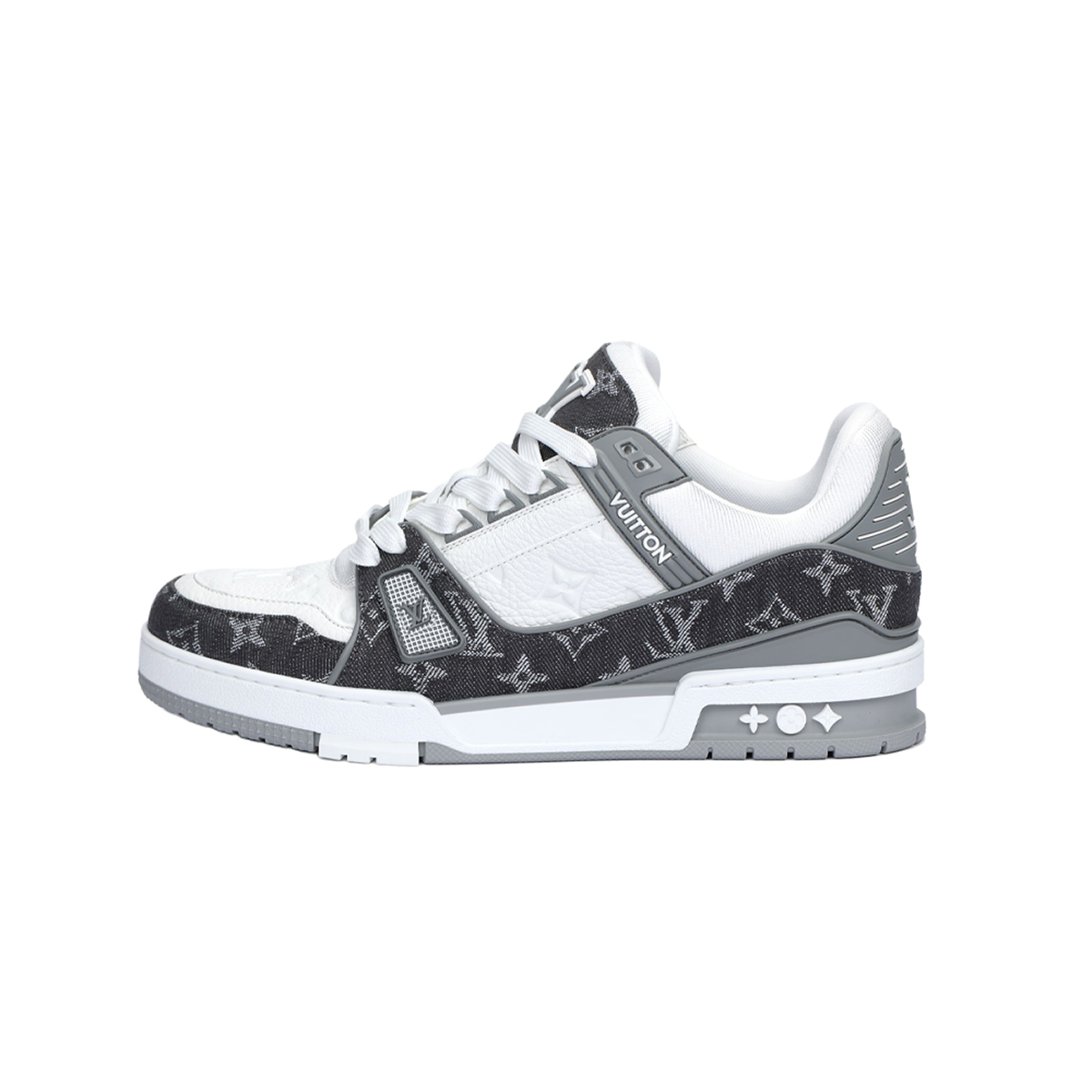 Louis Vuitton Trainer Unisex Sneakers, Gray & White Monogram