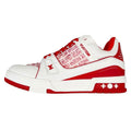 Louis Vuitton x Lady Pink Trainer Men's Low-Top Sneakers, White & Red