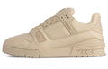 LOUIS VUITTON Trainer Men's Beige Leather Low-Top Sneakers