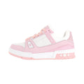LOUIS VUITTON Trainer Unisex Rose Pink & White Leather Sneakers
