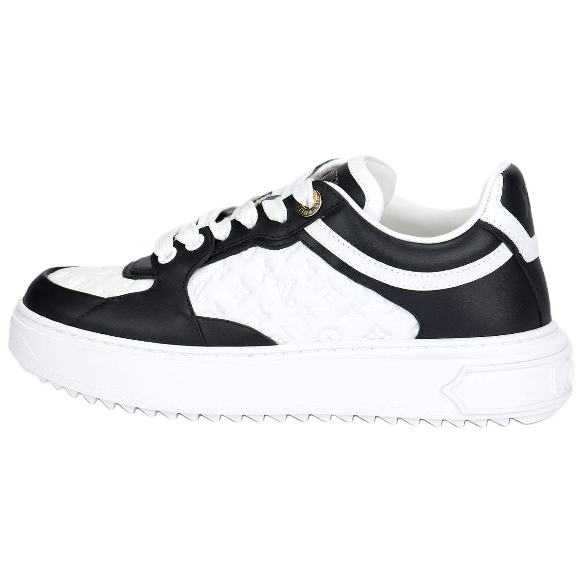 LOUIS VUITTON Time Out Women's Black & White Platform Sneakers