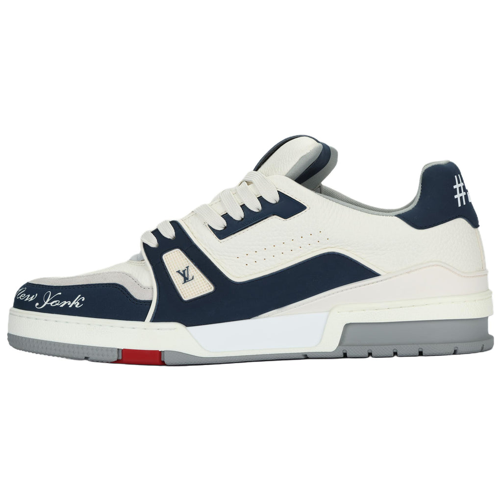 LOUIS VUITTON Trainer Men's White & Navy New York Sneakers