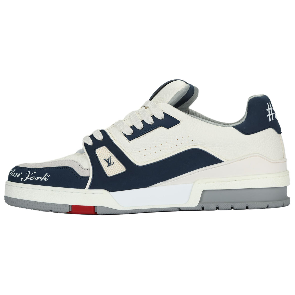 LOUIS VUITTON Trainer Men's White & Navy New York Sneakers