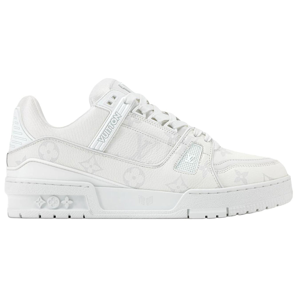 Louis Vuitton Trainer Women's Leather Sneakers, White & Gray