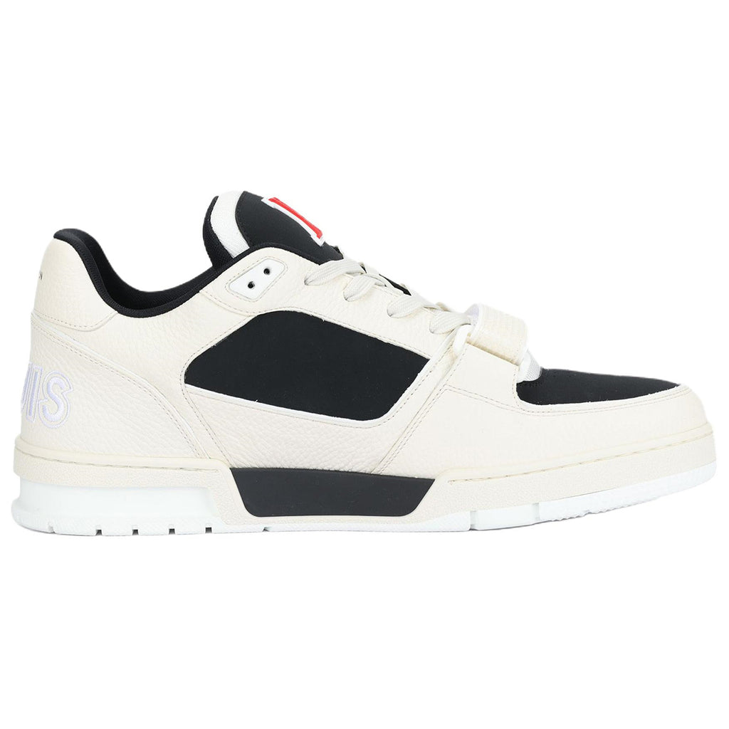 Louis Vuitton Trainer Men's Low-Top Leather Sneakers, Black & White