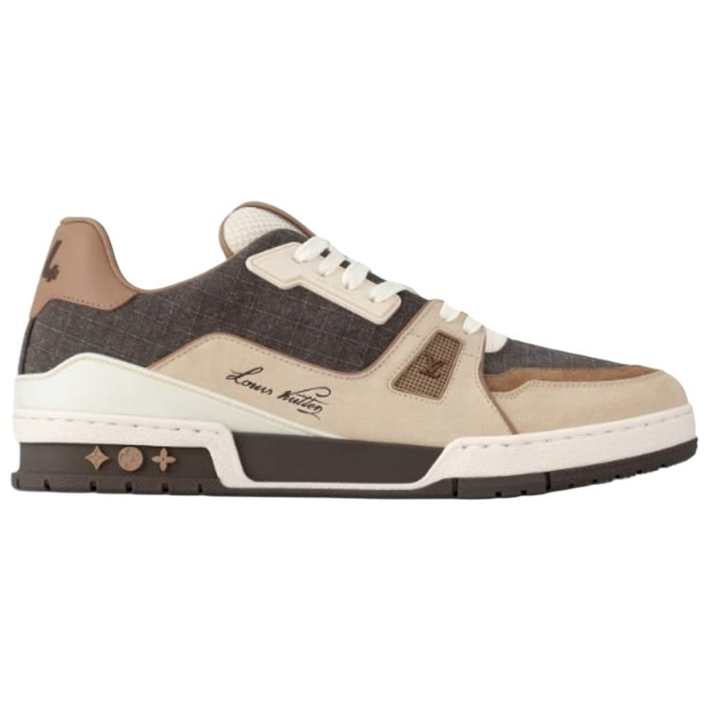 Louis Vuitton Trainer Men's Beige & Charcoal Low-Top Sneakers