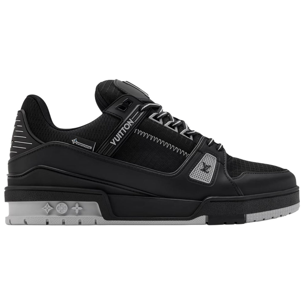 Louis Vuitton Trainer Men's Black Sneakers with Gray Sole
