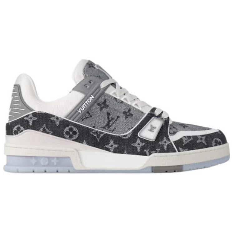 LOUIS VUITTON Trainer Unisex Black & Grey Monogram Sneakers