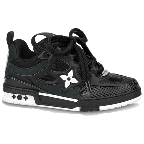 LOUIS VUITTON Skate Men's Black Low-Top Sneakers with White Accents