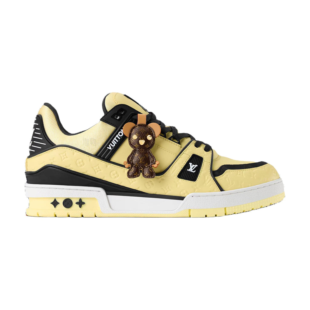 LOUIS VUITTON Trainer Men's Yellow & Black Sneakers with Bear Charm