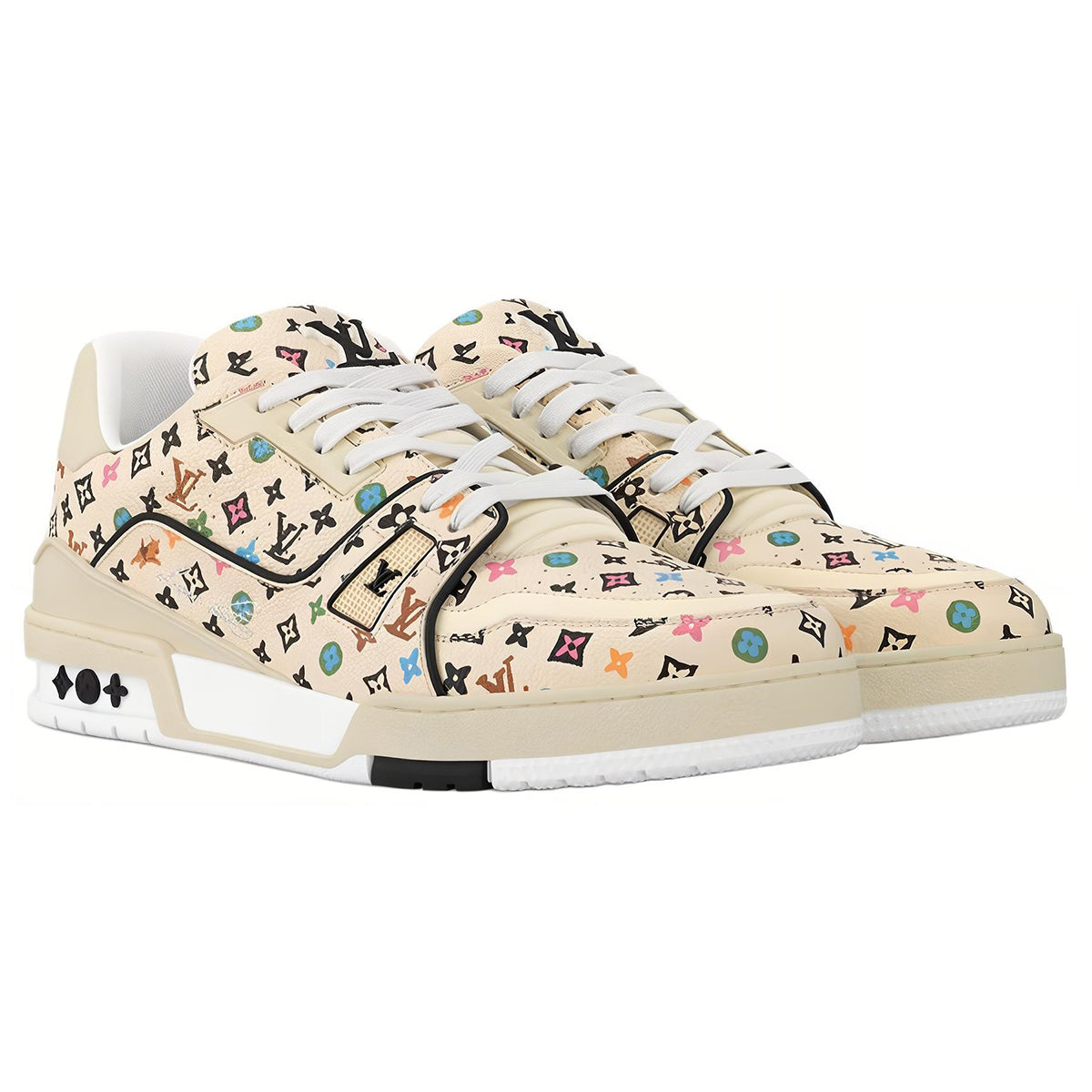 Louis Vuitton x Tyler Trainer Unisex Beige Monogram Sneakers