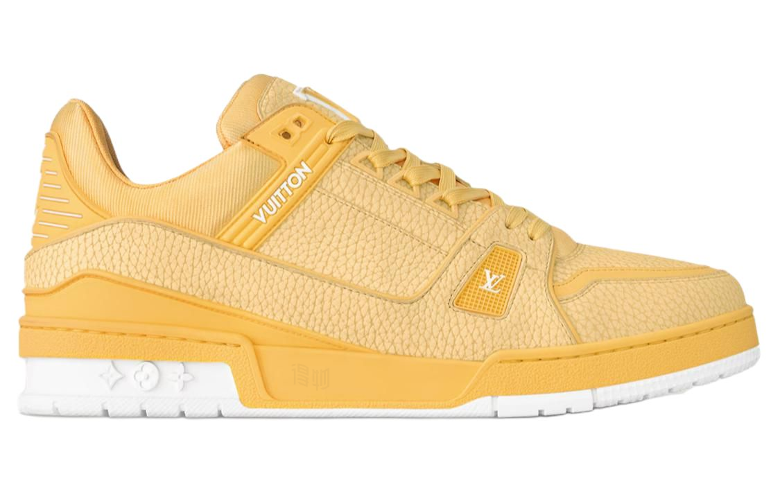 LOUIS VUITTON Trainer Unisex Yellow Leather Low-Top Sneakers