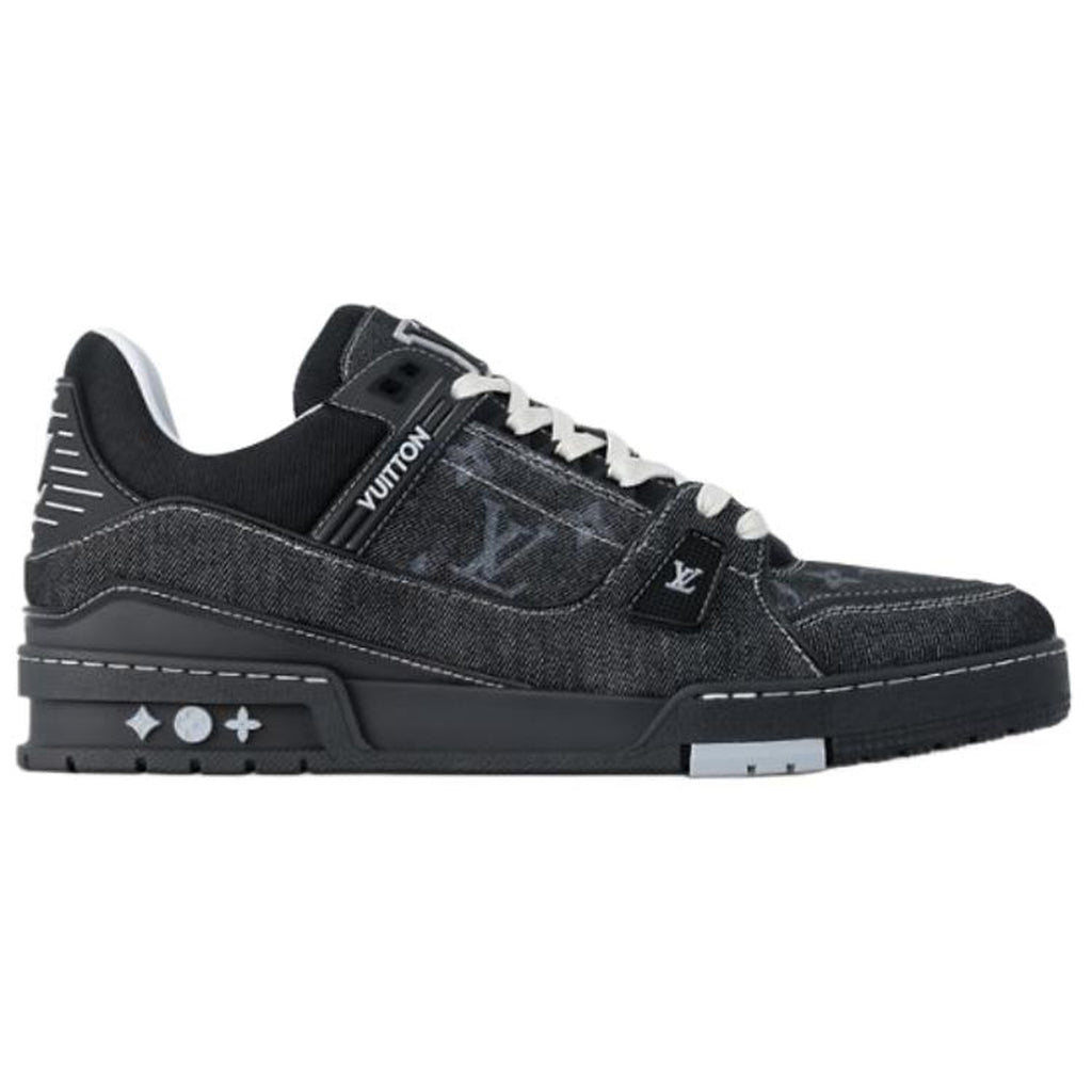 Louis Vuitton Trainer Men's Black Denim Low-Top Sneakers