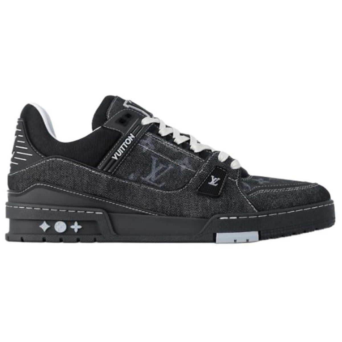 Louis Vuitton Trainer Men's Black Denim Low-Top Sneakers