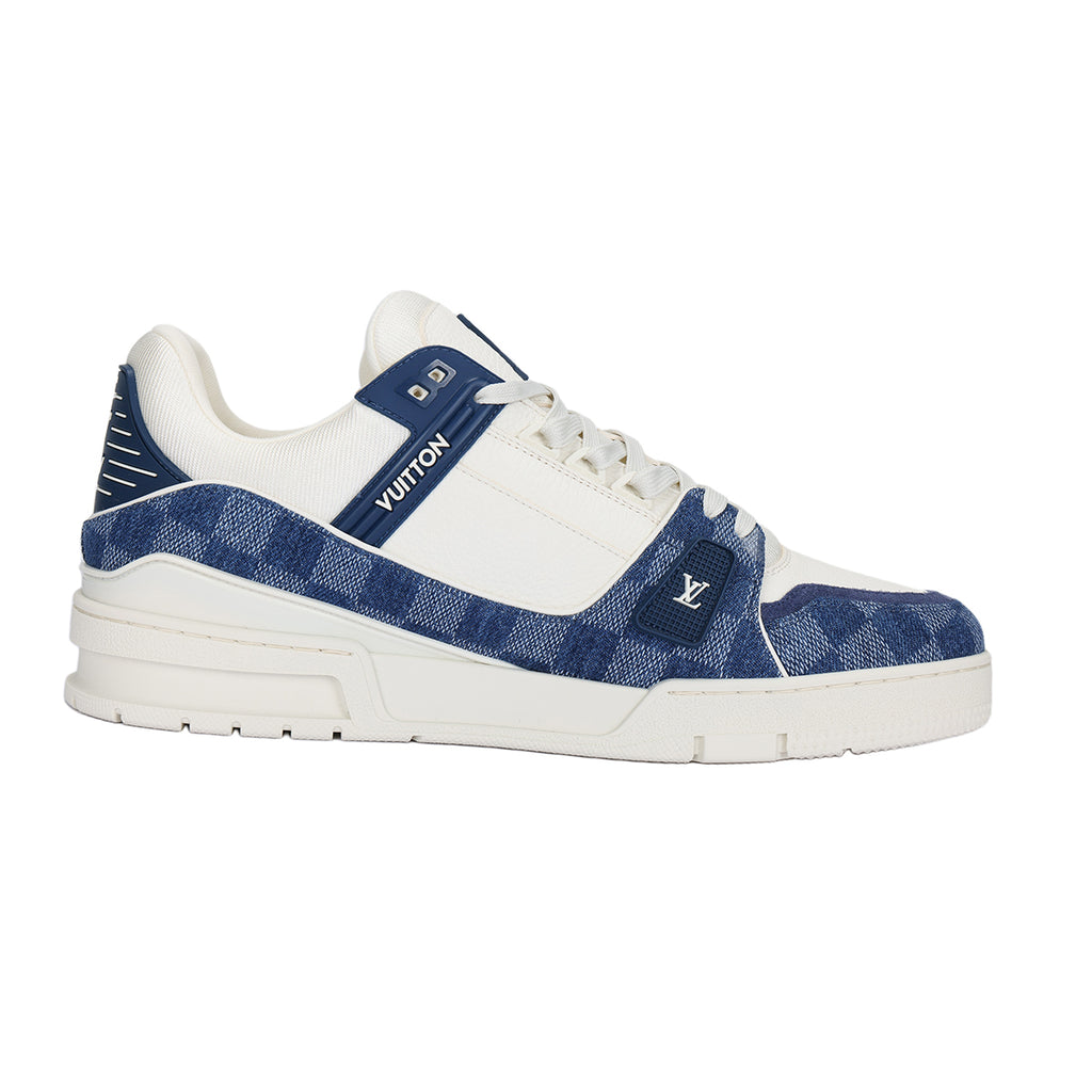 Louis Vuitton Trainer Unisex Low-Top Sneakers, Blue & White