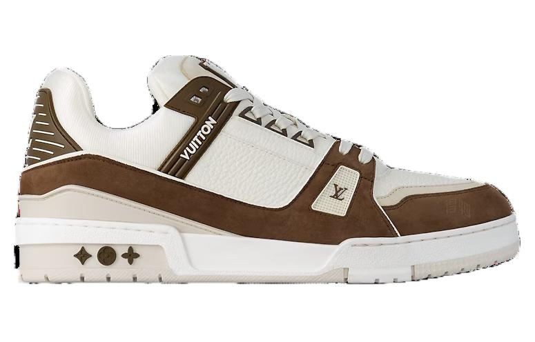 LOUIS VUITTON Trainer Unisex Mocha & White Low-Top Sneakers